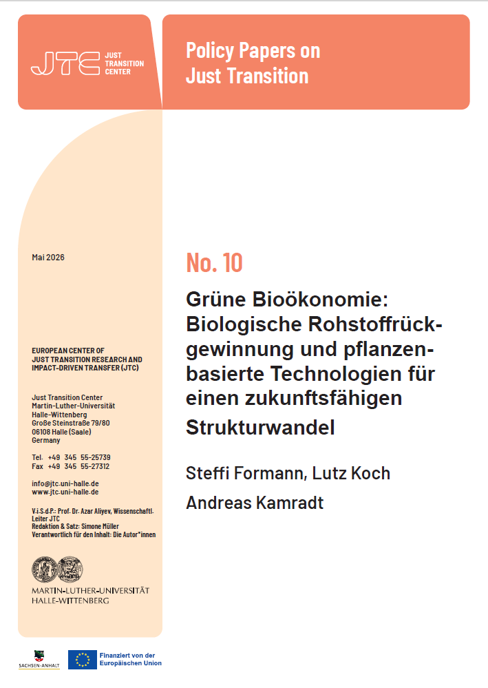 Titelblatt von "Policy Papers on Just Transition, Vol. 09: Kriemann, Janowitz: Kinder-und-Jugendhilfe als demokratische Infrastruktur"