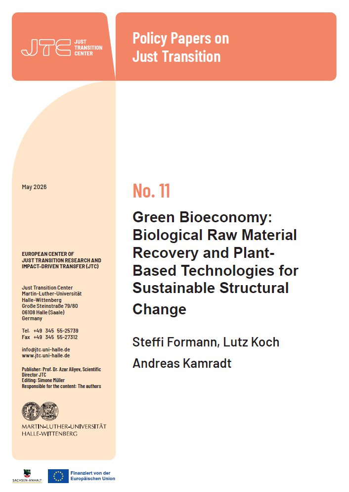 Titelblatt von "Policy Papers on Just Transition, Vol. 09: Kriemann, Janowitz: Kinder-und-Jugendhilfe als demokratische Infrastruktur"